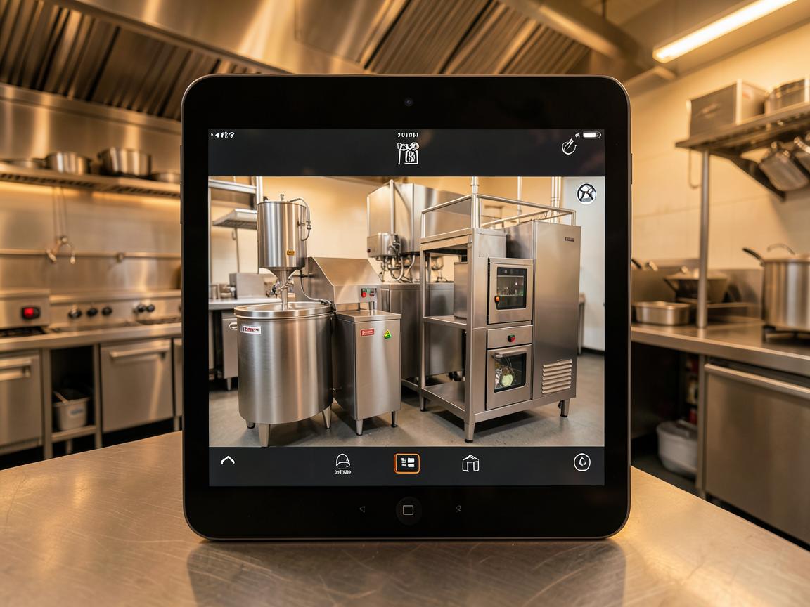 Commercial kitchen equipment prepared for a sales listing